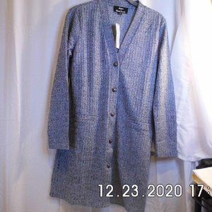 Dennis Basso Ribbed Button Front Cardigan Black Combo Size X-Small